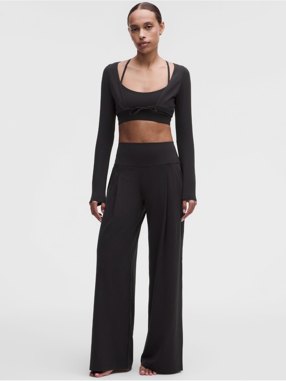 lululemon athletica Black Wide-Leg High-Waist Pants